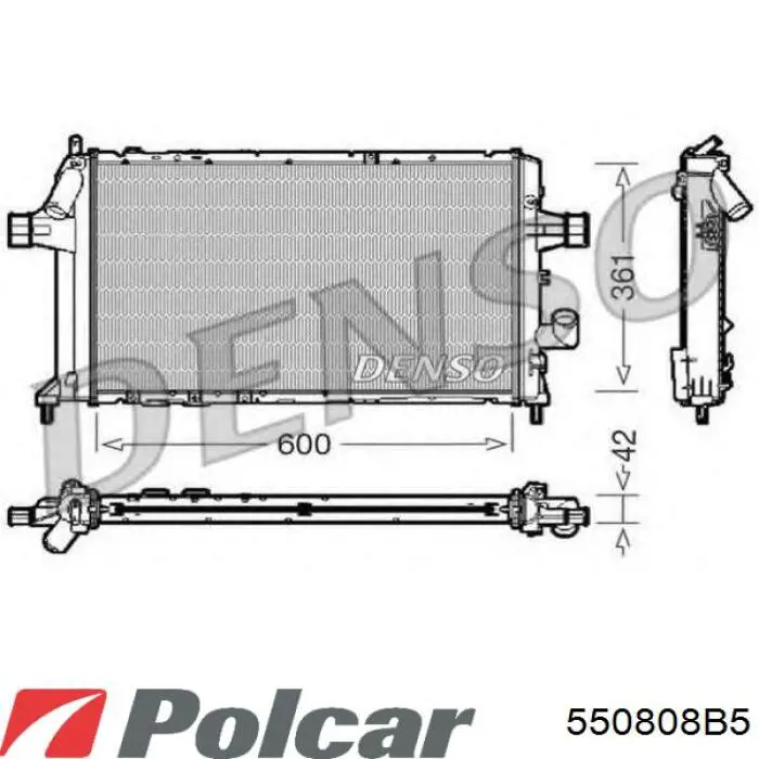 Радиатор 550808B5 Polcar