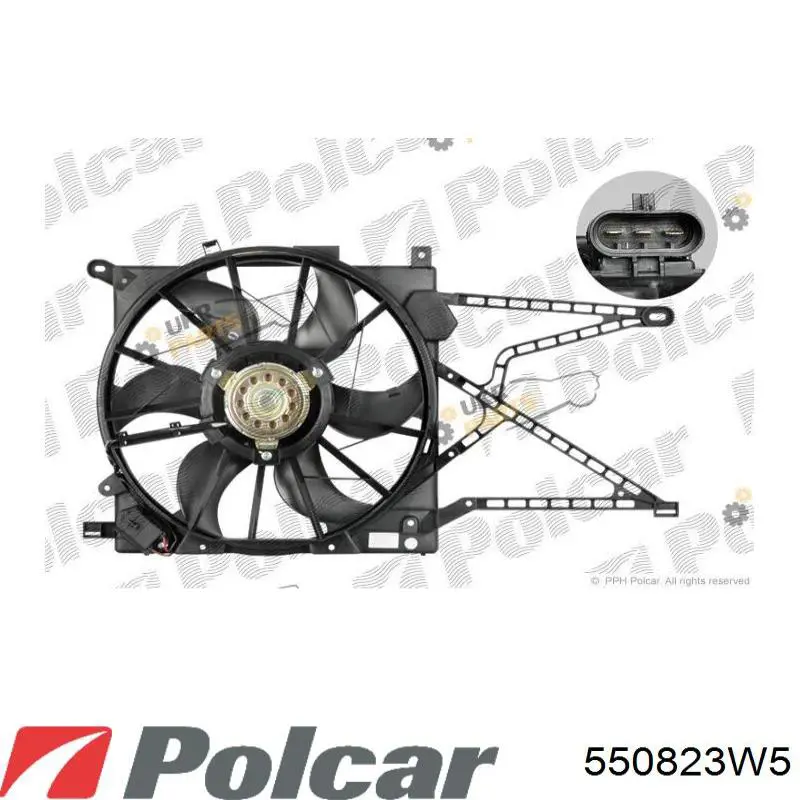 550823W5 Polcar электровентилятор охлаждения в сборе (мотор+крыльчатка)