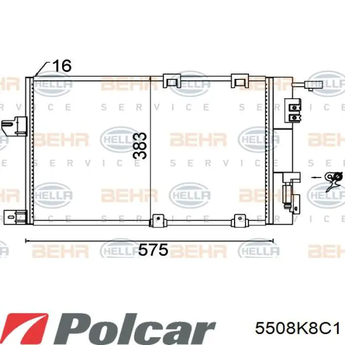 5508K8C1 Polcar радиатор кондиционера