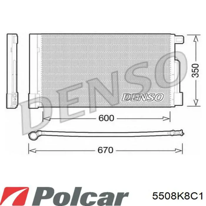 Конденсатор кондиционера Polcar 5508K8C1 цена, от 58.10 USD