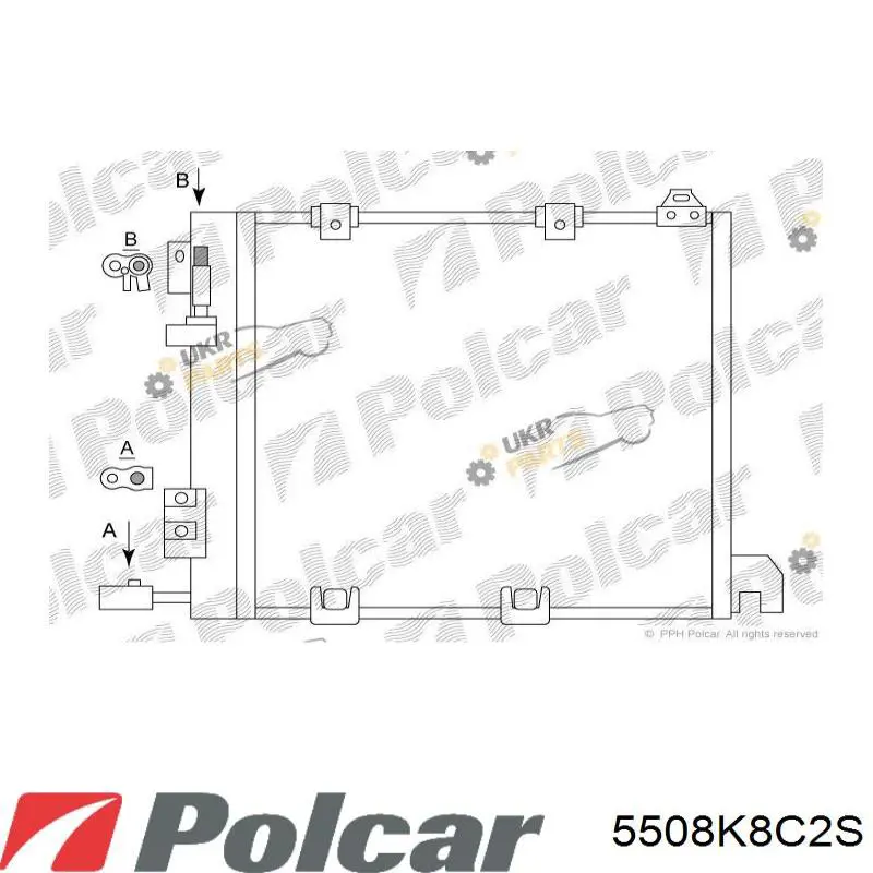 Радиатор кондиционера 5508K8C2S Polcar