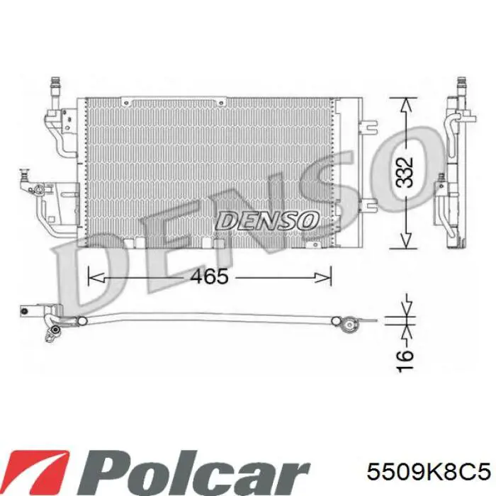 Купить 5509K8C5 Polcar Радиатор системы охлаждения кондиционера