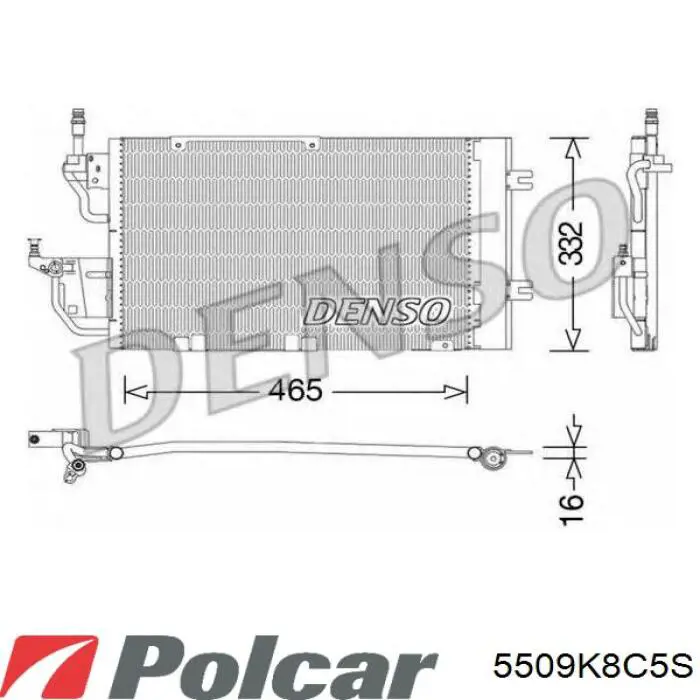 5509K8C5S Polcar радиатор кондиционера