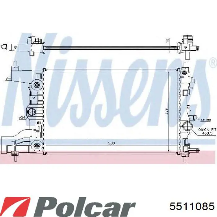 Купить 5511085 Polcar Радиатор водяной