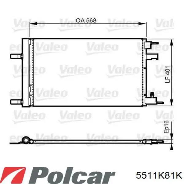 Конденсатор кондиционера Polcar 5511K81K цена, от 75.46 USD