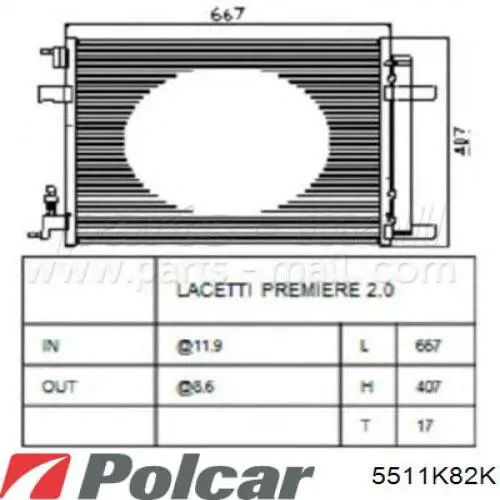 5511K82K Polcar радиатор кондиционера