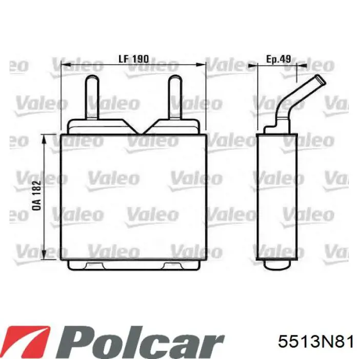5513N81 Polcar Радиатор отопителя салона