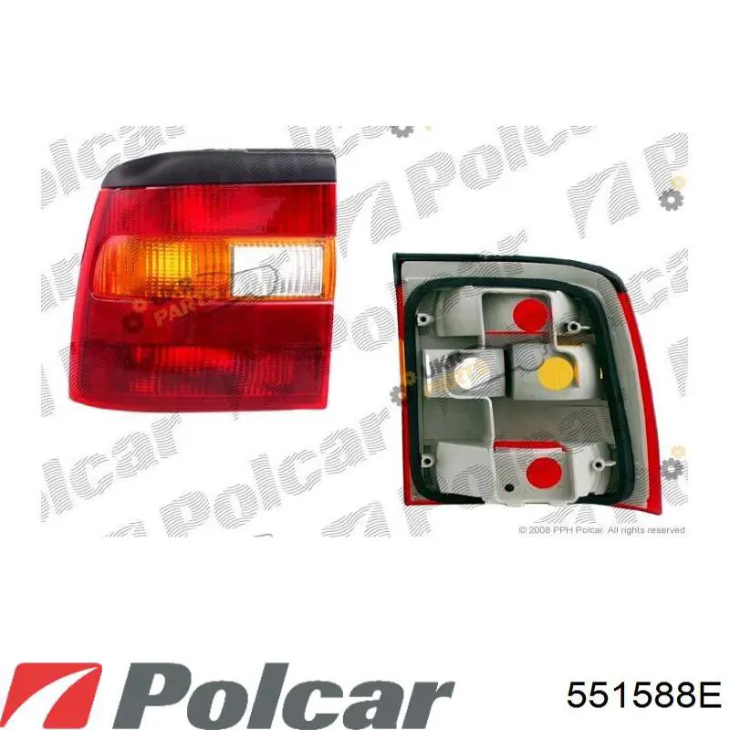 551588E Polcar фонарь задний левый