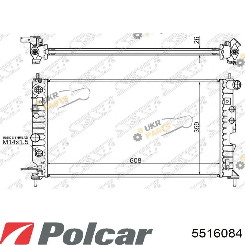 5516080 Polcar Радиатор основной