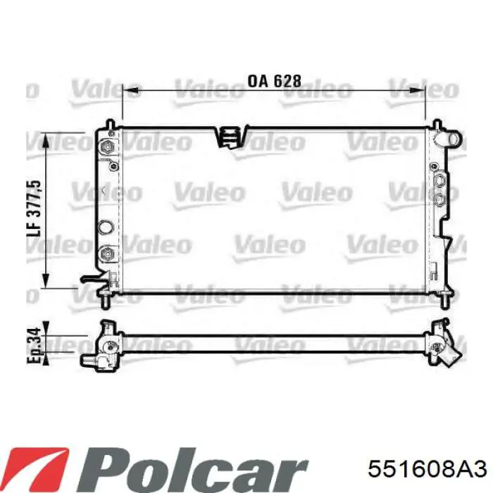 Радиатор охлаждения двигателя Polcar 551608A3 цена, от 49.76 USD