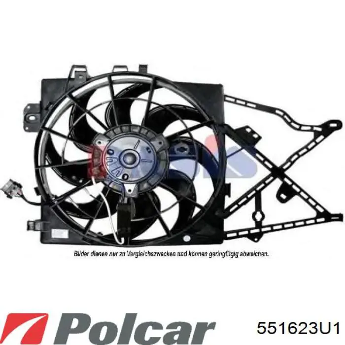 551623U1 Polcar электровентилятор охлаждения в сборе (мотор+крыльчатка)