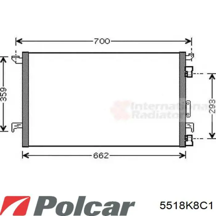 Радиатор кондиционера 5518K8C1 Polcar