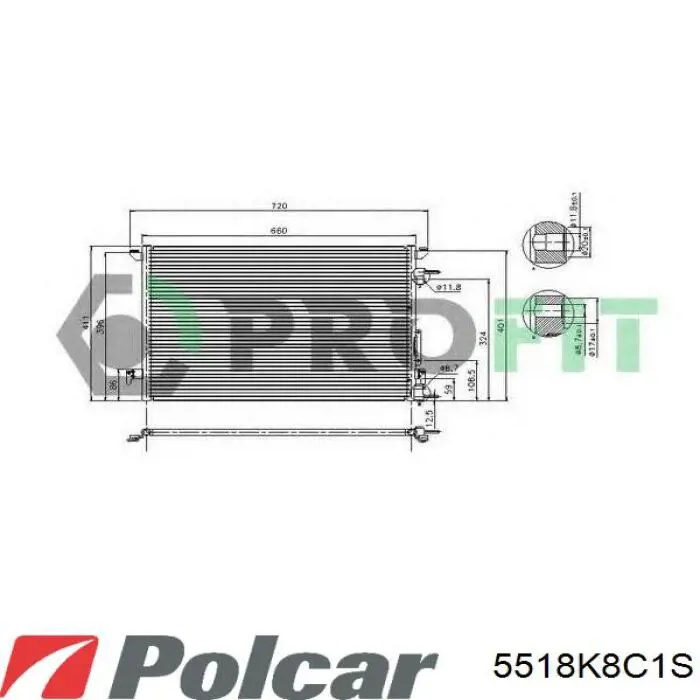 5518K8C1S Polcar радиатор кондиционера