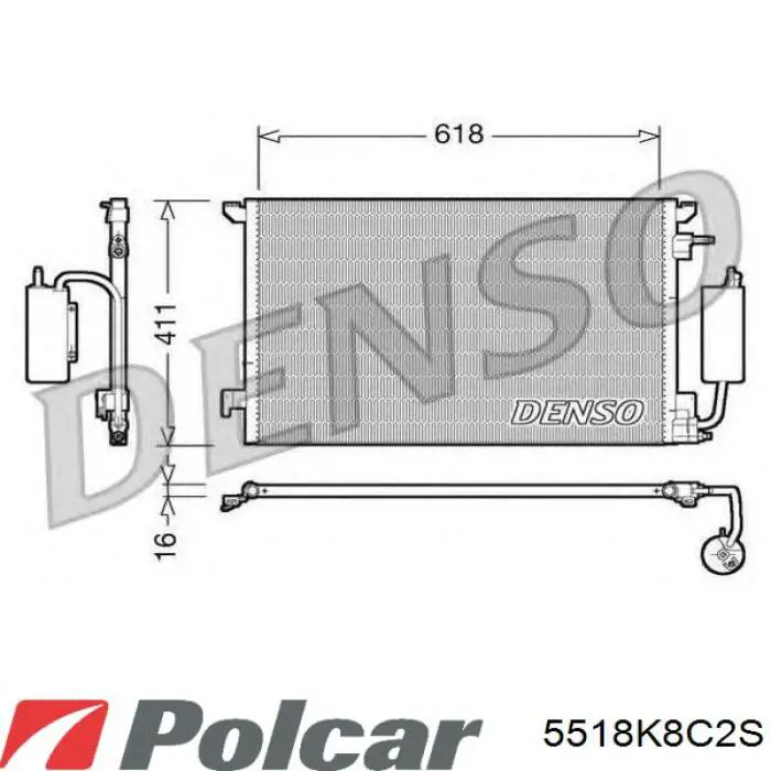 5518K8C2S Polcar радиатор кондиционера