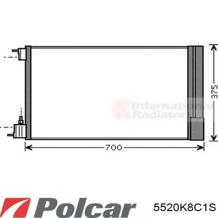 Радиатор кондиционера 5520K8C1S Polcar