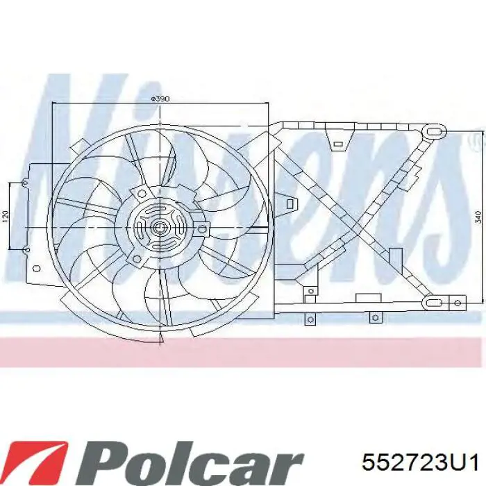 Ventilador (rodete +motor) refrigeración del motor con electromotor derecho 552723U1 Polcar