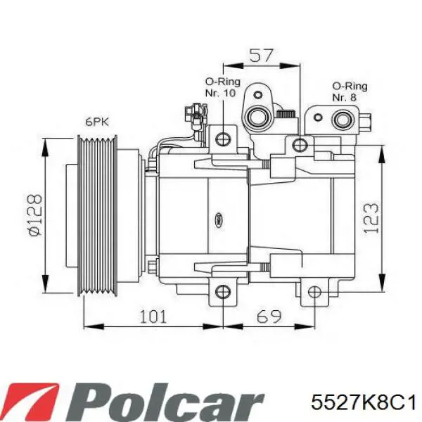 Конденсатор кондиционера Polcar 5527K8C1 цена, от 72.76 USD