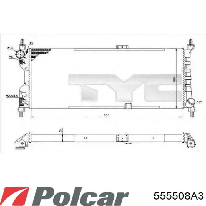 Радиатор 555508A3 Polcar