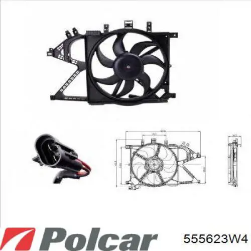 555623W4 Polcar Вентилятор системы охлаждения правый
