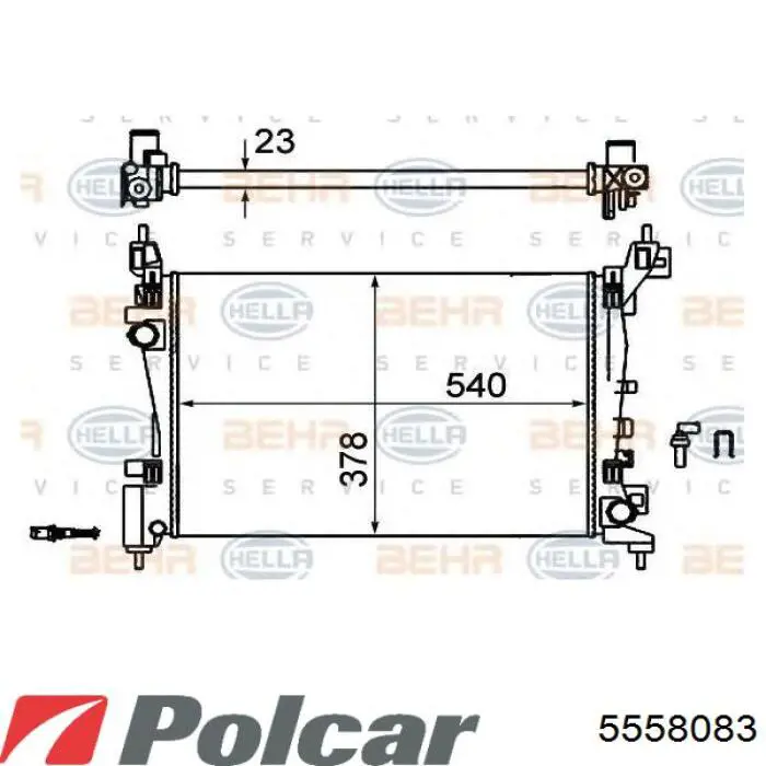 Радиатор охлаждения двигателя Polcar 5558083 цена, от 53.51 USD