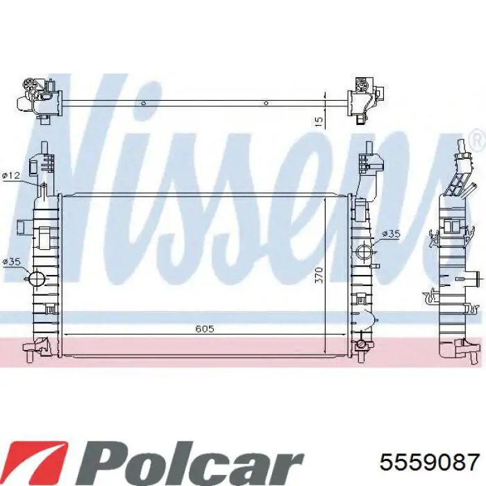 Радиатор охлаждения двигателя Polcar 5559087 цена, от 64.84 USD