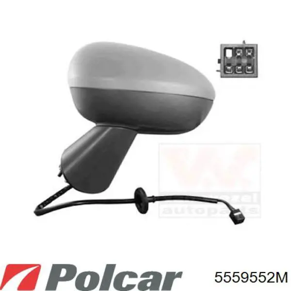 Стекло зеркала заднего вида, правого Polcar 5559552M цена, от 6.91 USD