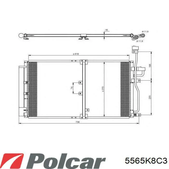 Радиатор кондиционера 5565K8C3 Polcar