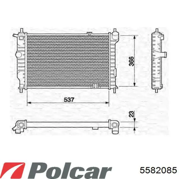 Радиатор охлаждения двигателя Polcar 5582085 цена, от 108.97 USD