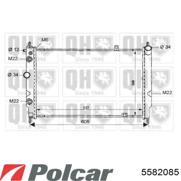 Купить 5582085 Polcar Радиатор водяной