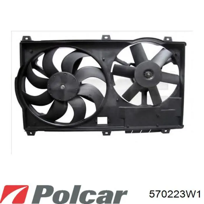 570223W1 Polcar диффузор радиатора охлаждения, в сборе с мотором и крыльчаткой