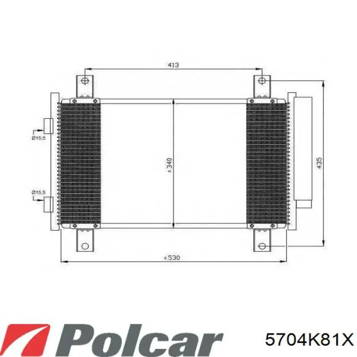 Радиатор кондиционера 5704K81X Polcar