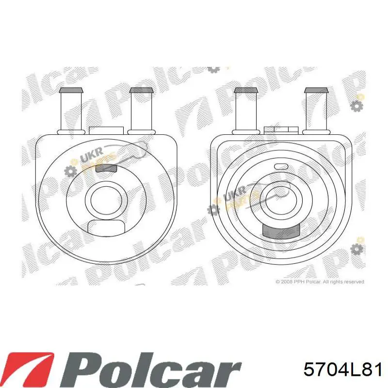 5704L81 Polcar радиатор масляный (холодильник, под фильтром)