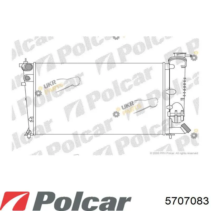 Купить 5707083 Polcar Радиатор водяной