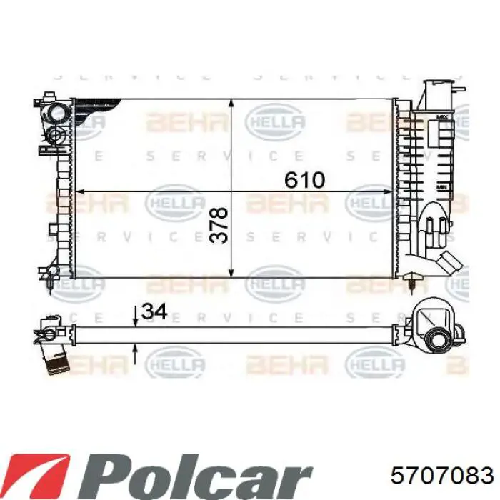 5707083 Polcar Радиатор основной