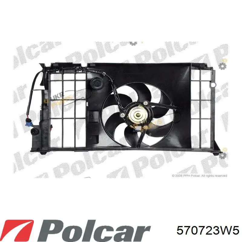 570723W5 Polcar электровентилятор охлаждения в сборе (мотор+крыльчатка)
