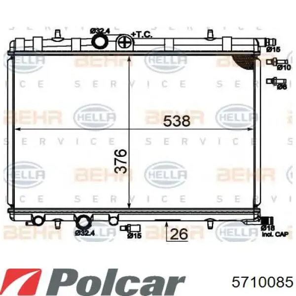 5710085 Polcar Радиатор основной