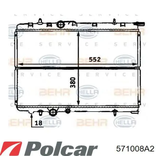 Диффузор радиатора 571008A2 Polcar