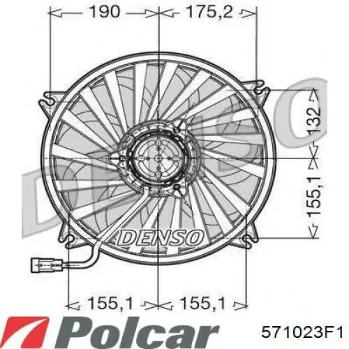 571023F1 Polcar Вентилятор системы охлаждения левый
