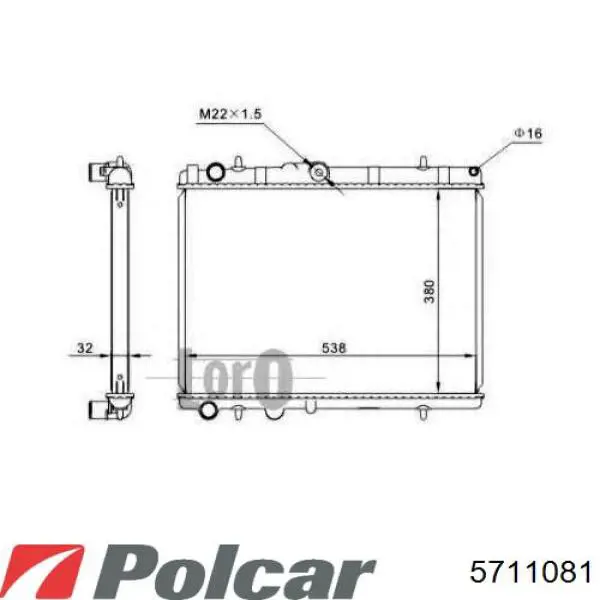 Радиатор охлаждения двигателя Polcar 5711081 цена, от 55.58 USD