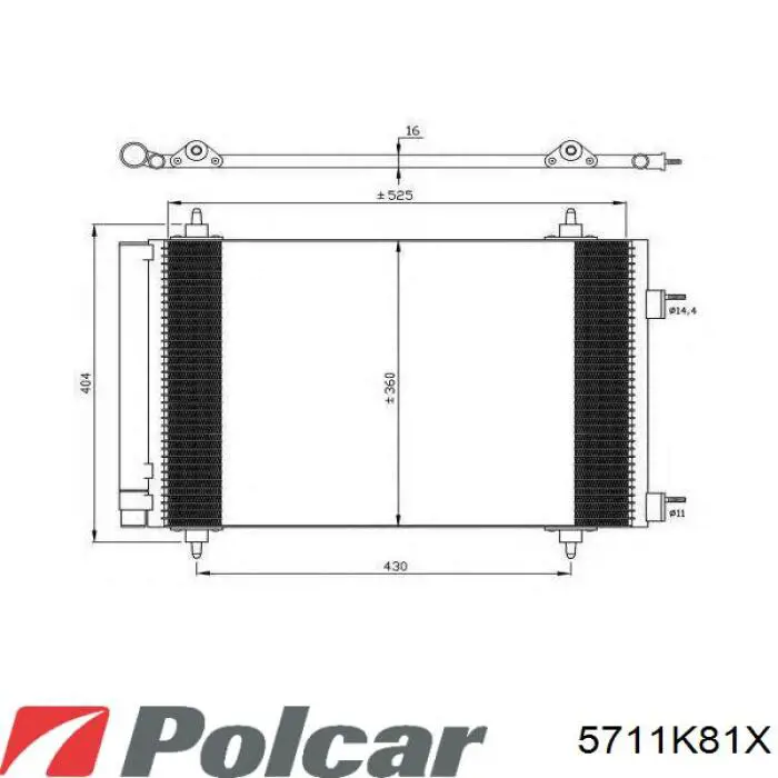 Радиатор кондиционера 5711K81X Polcar