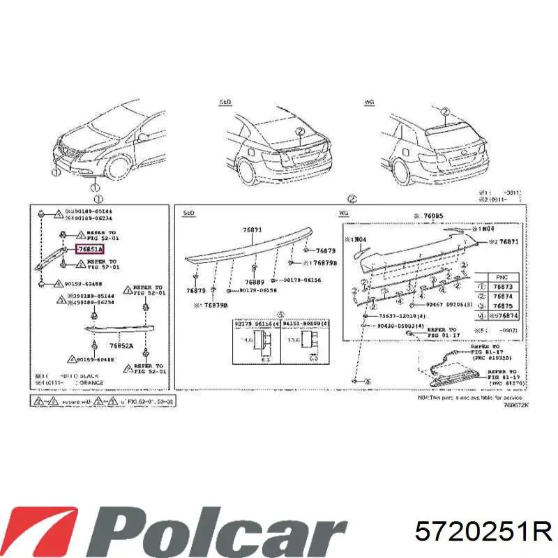 5720252R Polcar Губа переднего бампера