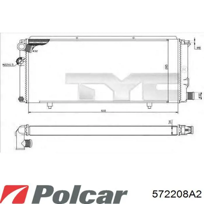 Радиатор 572208A2 Polcar