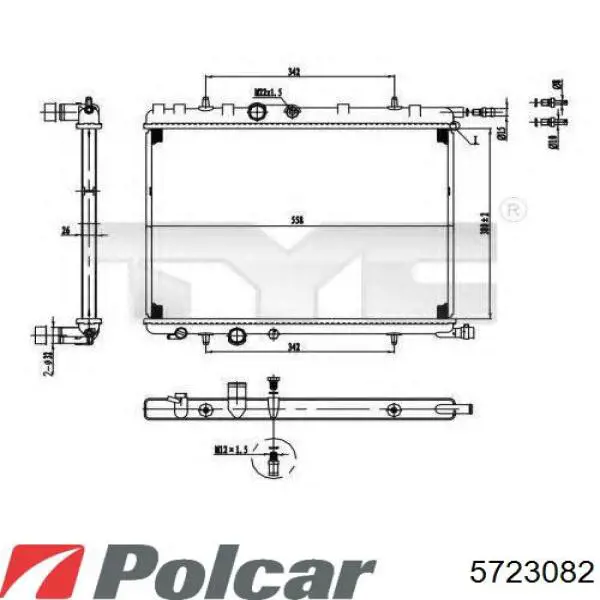 Радиатор охлаждения двигателя Polcar 5723082 цена, от 36.75 USD