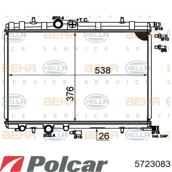 Радиатор 572308A3 Polcar