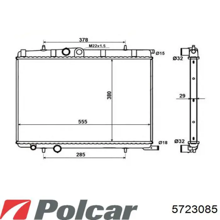 572308A5 Polcar Радиатор основной
