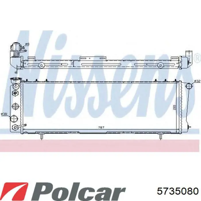 Радиатор охлаждения двигателя Polcar 573508A1 цена, от 39.71 USD
