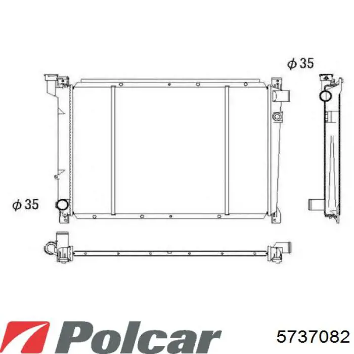 Купить 5737082 Polcar Радиатор водяной
