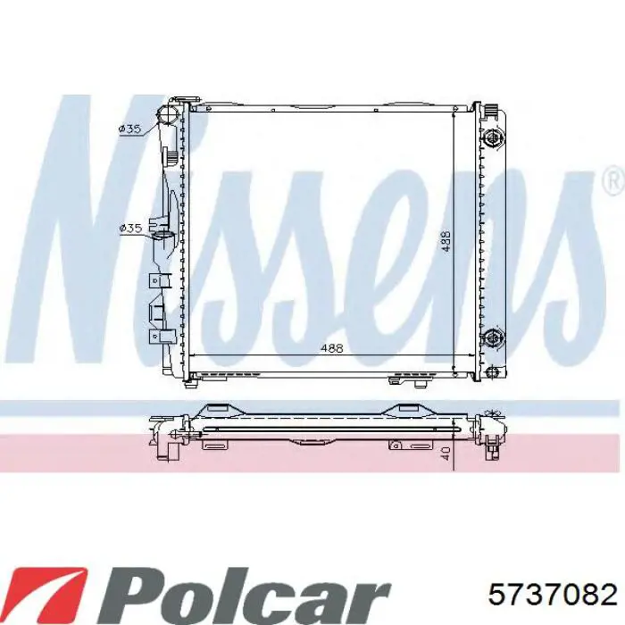 Радиатор охлаждения двигателя Polcar 5737082 цена, от 32.06 USD