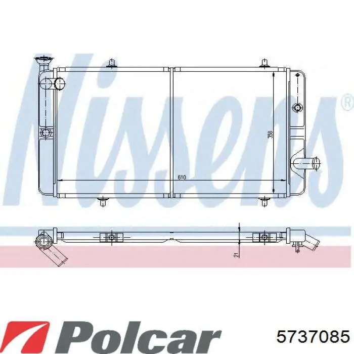 Купить 5737085 Polcar Радиатор водяной