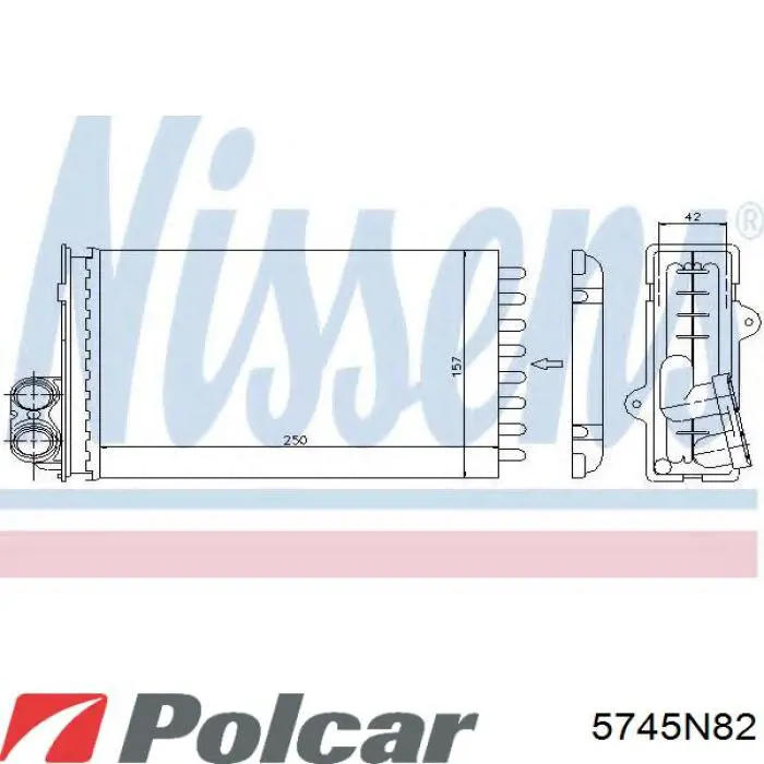 5745N82 Polcar Радиатор отопителя салона